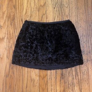 Crashed velvet mini skirt